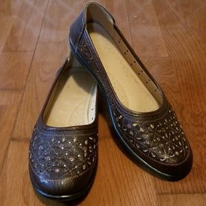 ♡ Dark Brown Faux Leather Flats